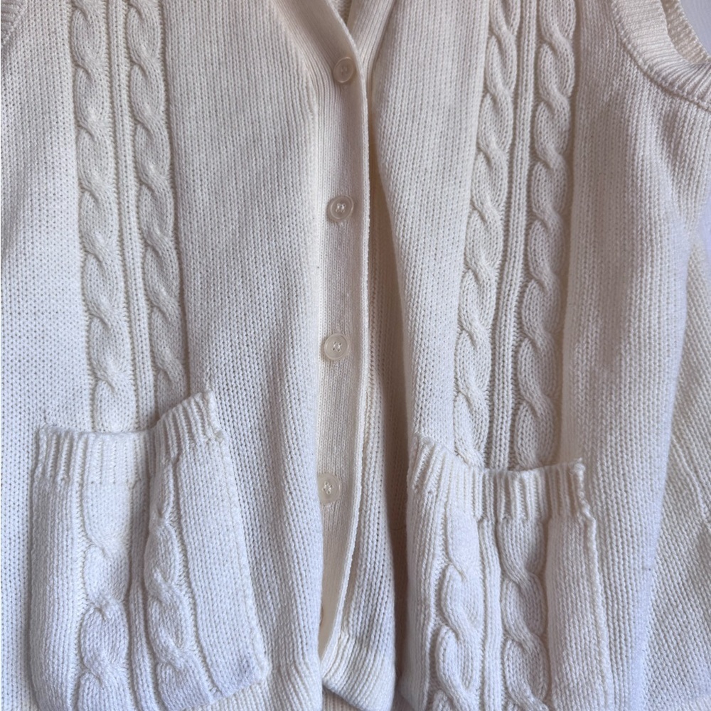 Vintage 90s Nancy’s Choice Cream Knit Sweater Vest - Picture 3 of 4